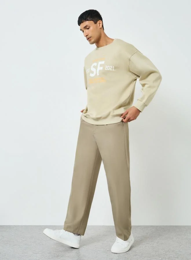 ستايلي بنطلون رجالي بيج بكسرات وقصة بوت كات